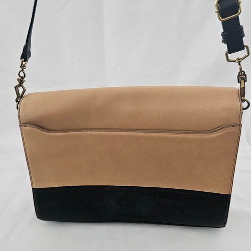 J.Crew Brown Black Colorblock Edie Grand Bag Camel Shoulder Bag Minimalist - Picture 9 of 11