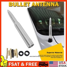 Chrome Aluminum 50 Inch Bullet Antenna For Ford Dodge Ram 1500 2500 3500 4500.