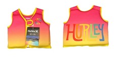 HURLEY Kids Life Jacket Vest - Swim Training Vest 33 - 66 LBS Pink/Yellow NEW