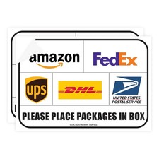 Package Delivery Signs 02 pack Package Delivery Stickers size 10 x 7 Inches...
