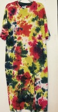Urban Outfitters Tie Dye  T Shirt Dress Crew Neck Short Sleeves/Front Slit Sz XL