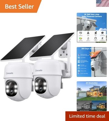 2K Cameras for Home Security-2.4G WiFi Outdoor Camera Wireless Solar/Battery ...