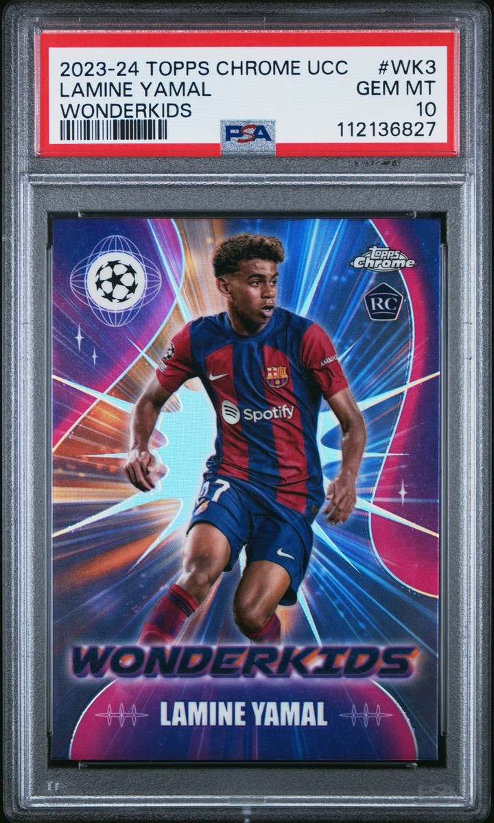 2023-24 TOPPS CHROME UEFA UCL WONDERKIDS LAMINE YAMAL #WK3 RC