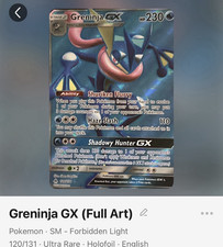 Pokémon Greninja GX Full Art SM-Forbidden Light Ultra Rare Holofoil 120/131 Eng… on eBay