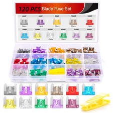 Car Truck 120Pcs Mini Blade Fuses Assortment Set 2A-35A 12V 24V Automotive Fuses
