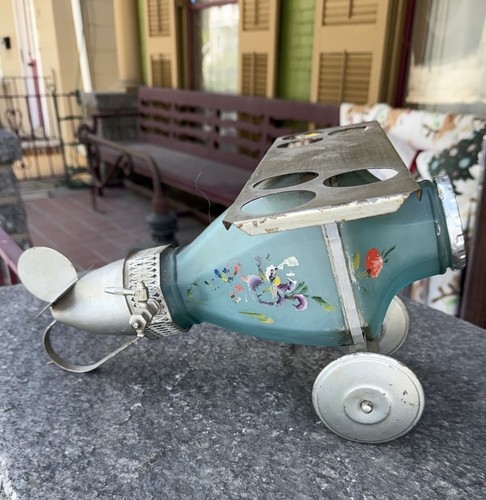 Decantador de licor avión satinado azul vidrio Cambridge extremadamente raro de colección - Imagen 1 de 18