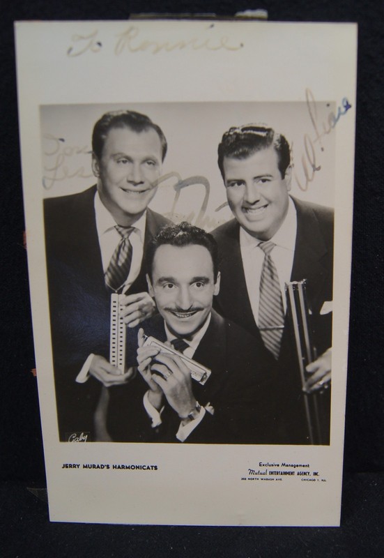 JERRY MURAD's Harmonicats Multi-Signed 3.5x5.5 Photo PSA/DNA See Description