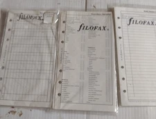3 Vintage 1980/90  Filofax Personal Organizer Inserts