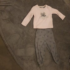 Pink Grey Fleece Koala Pyjamas 1.5-2 Years 18-24 Months Warm Girls Toddler's Kid