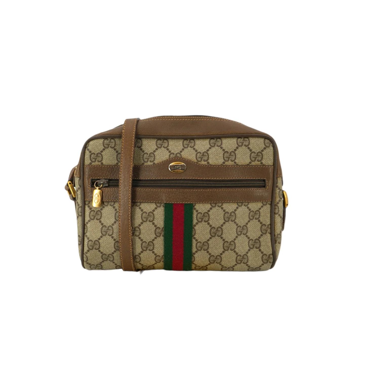 Autentica borsa a tracolla Gucci vintage monogramma tela web Ophidia