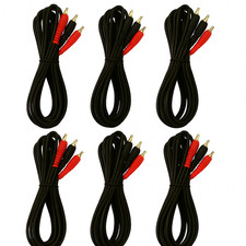6 Absolute 15' RCA Interconnect Cable Wire Marine Car Amplifier Stereo Home