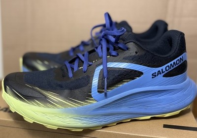 Salomon Glide Max TR Men's 10.5  Trail Running Granada Dark Sapphire Sunny Lime