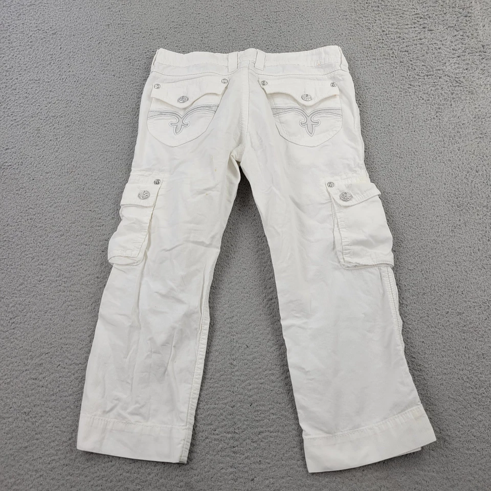Pantalones cargo Rock Revival para mujer 30 blancos medidas 36x22 Capri Foto 2 de 4