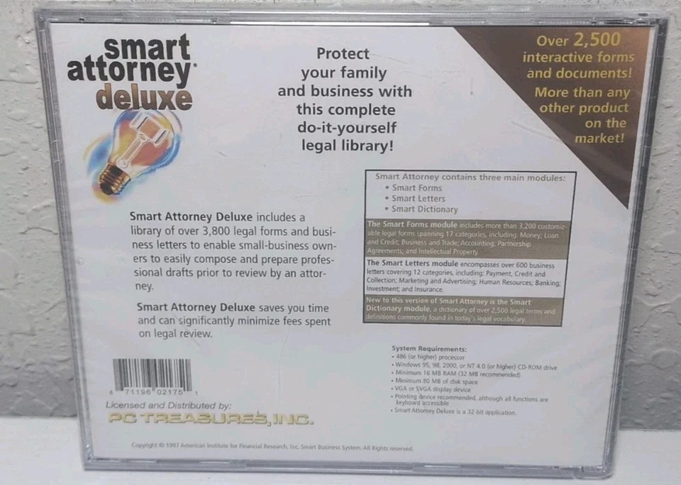 Smart Attorney Deluxe PC CD-ROM Brand New B62 - Image 2 of 2