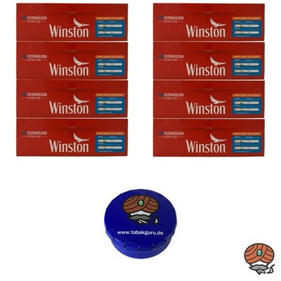 8 Pack Winston Extra Filterhülsen + Taschenaschenbecher