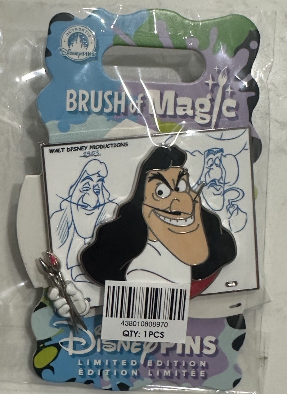 Disney Store Brush of Magic Captain Hook Peter Pan Pin Limited Edition 2026