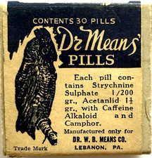 DR. MEANS' CO DR. MEANS' BOX w HUGE BIRD LEBANON PENNSYLVANIA GREAT GRAPHICS 