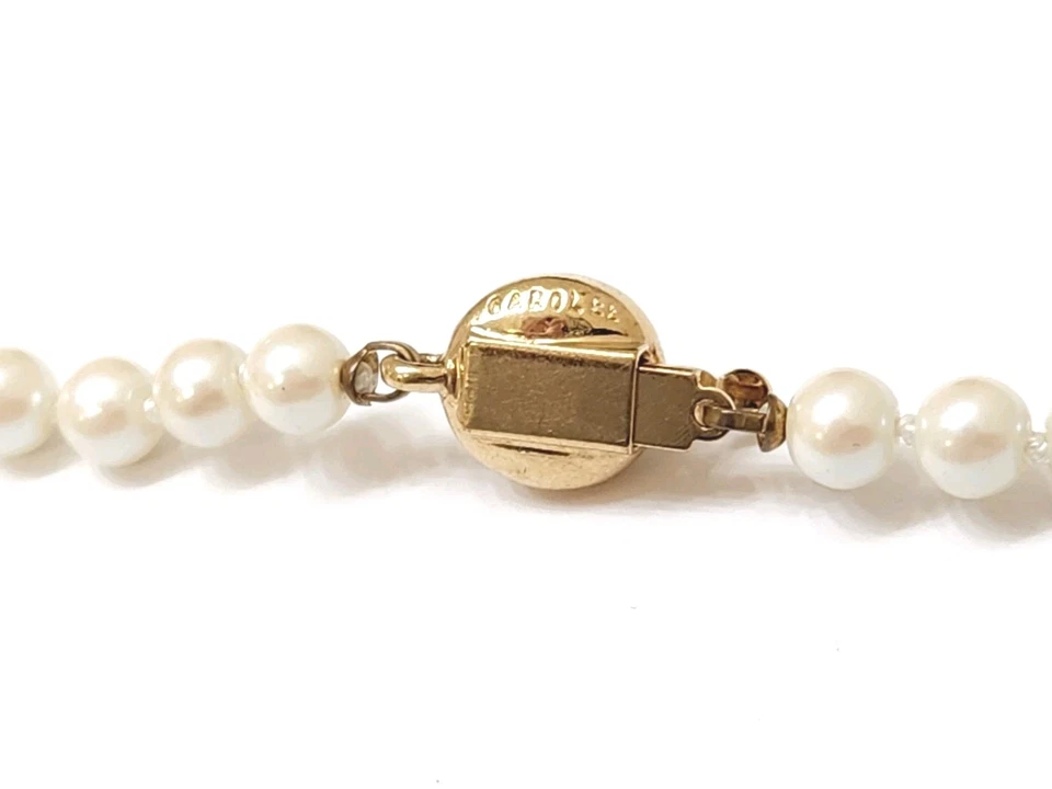 Women's Vintage Carolee Signed 5mm White Akoya Faux Pearl 16" Necklace - Image 4 of 4