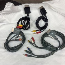 Mixed Lot of 4 Official Microsoft Composite AV Cable Xbox 360 Original OEM