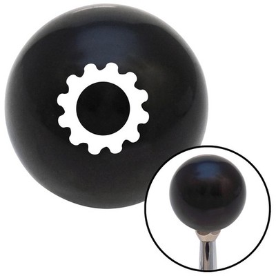 White Solid Gear Black Shift Knob w/ M16x1.5 Insert Shifter Auto Manual Custom