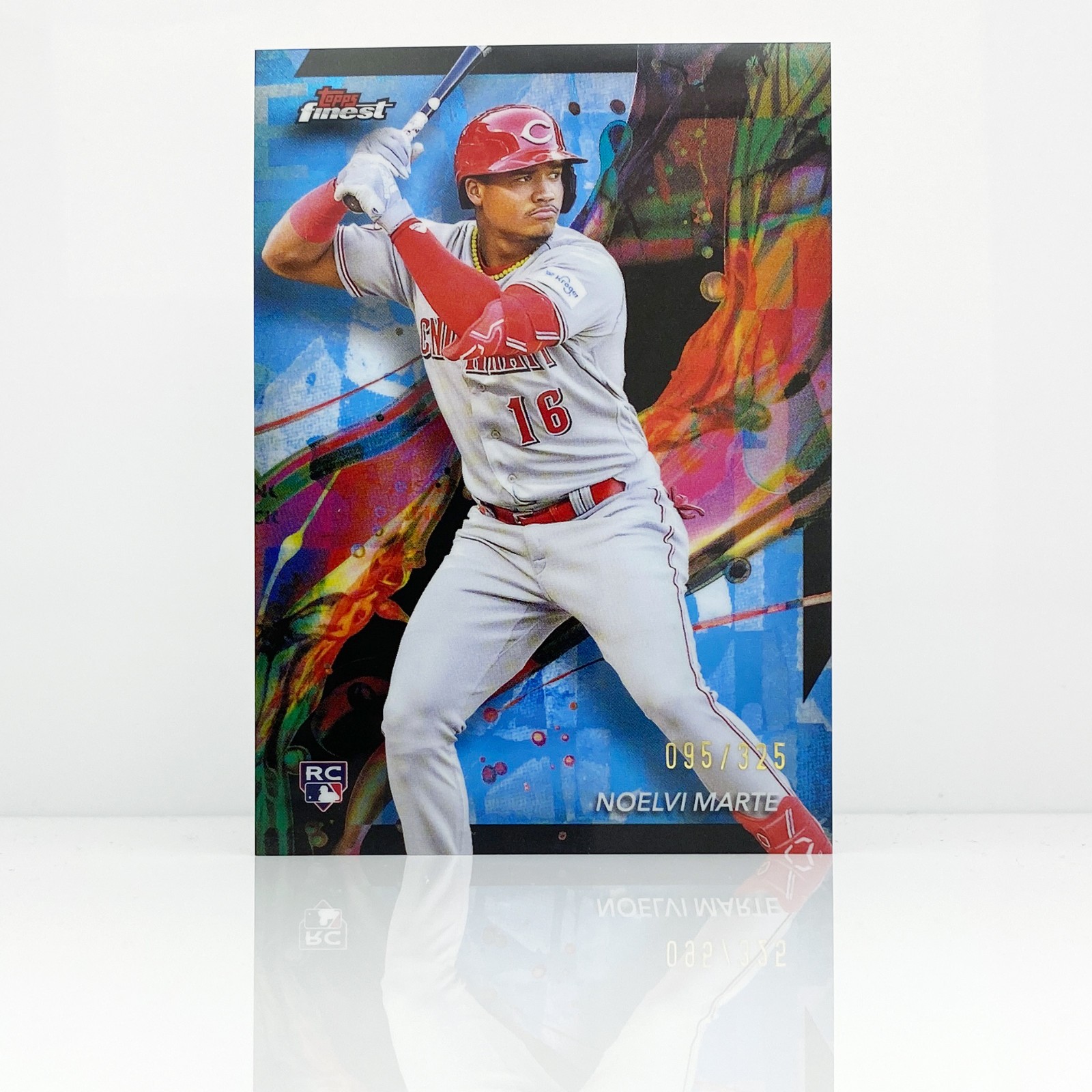 NOELVI MARTE - 2024 Topps Finest - Sky Blue Common - Reds - 95/325