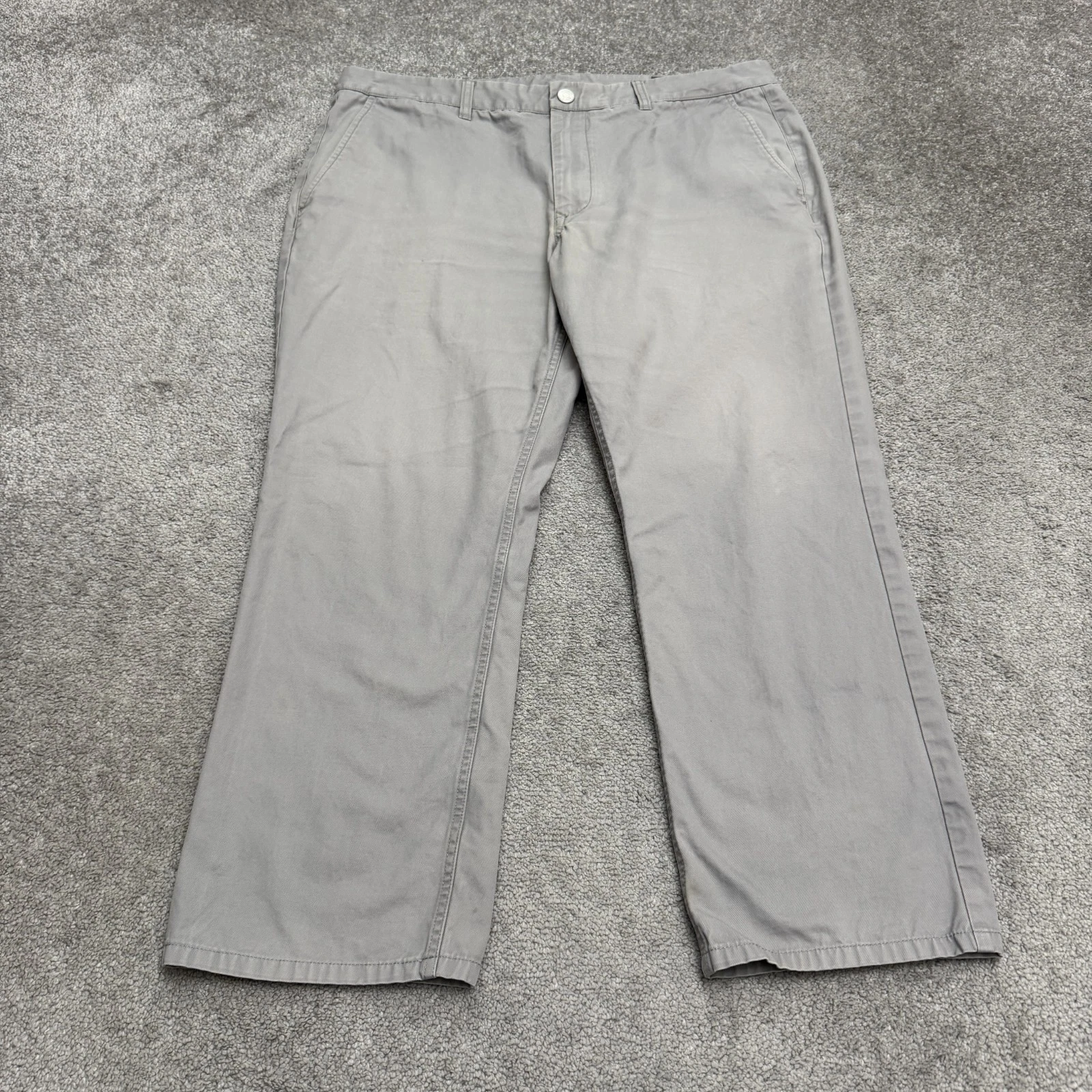 Bonobos Straight Leg Cotton Chino Pants Men 38x32 Gray Flat Front Casual Preppy