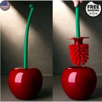 1pc Red Toilet Brush Creative Lovely Cherry Shape Lavatory Toilet Brush Holder S