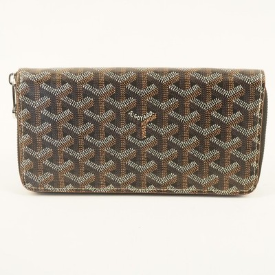 Hiromarquee GOYARD MATIGNON GM2長財布 Goyard Matignon GM Wallet Zip Around Blk/Tan w Box and COA- Free