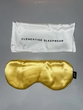 Clementine Sleepwear Organic Silk Sleep Mask, Lemon