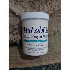 PetLab Co Dental Finger Wipes for Dogs  Cats Fresh Breath Teeth Cleaner 30ct