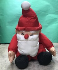 Vintage Soft N Silky Nylon Santa Claus Plush Puffy Parachute Stuffed Toy 16  