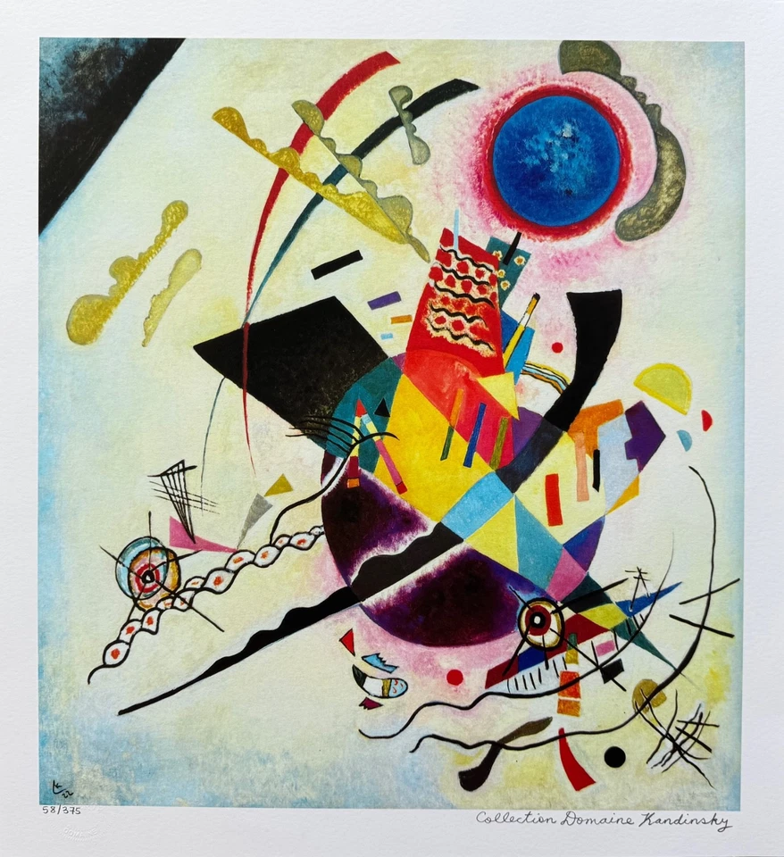 Arte Giclee Wassily Kandinsky CÍRCULO AZUL Estate Firmado Edición Limitada 19" x 17" Foto 4 de 4