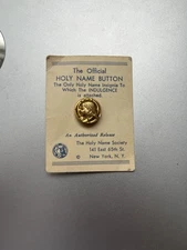 1930’s LAPEL BUTTON PIN, BRASS, HNS, HOLY NAME SOCIETY, CATHOLIC ORGANIZATION C6
