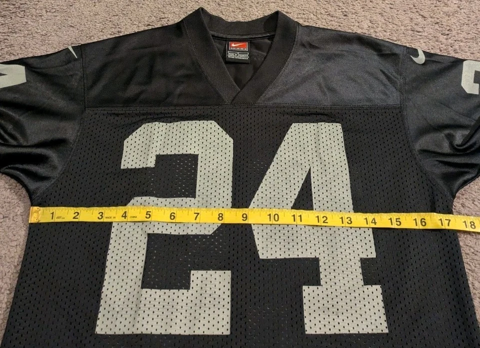 复古耐克 Oakland Raiders Charles Woodson 黑色球衣青少年小号 8/10 — 第 4/4 张图片