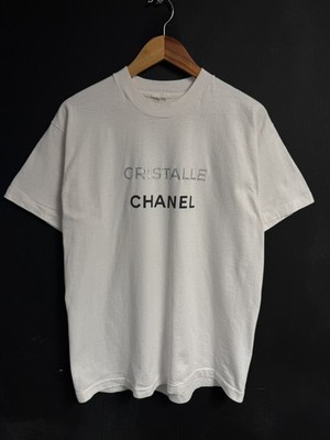 Vintage 90s Chanel Cristalle Perfume White T Shirt Single Stitch L