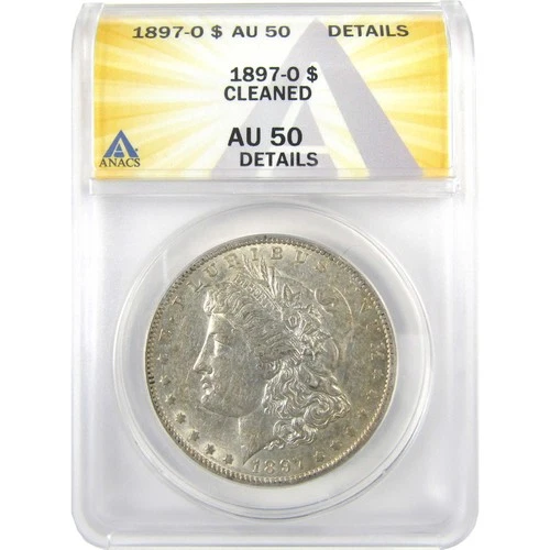 1897 O Morgan Dollar AU 50 Details ANACS Silver $1 Coin SKU:I19215