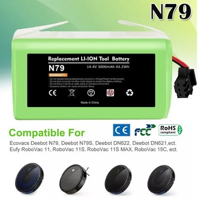 5000mAh 14.4V Battery for Eufy RoboVac 11S MAX Ecovacs Deebot N79S DN622