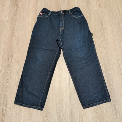 Vintage Ecko Unltd Mens Carpenter Jeans Dark Blue Baggy Y2K Wide Leg 39x31