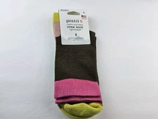 Pistil Women's Wool Blend Chloe Crew Socks Made In USA Size L 10-12.5