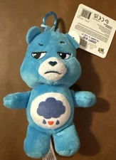 Care Bears GRUMPY BEAR 6" Keychain/Backpack Clip Plush - NEW C1