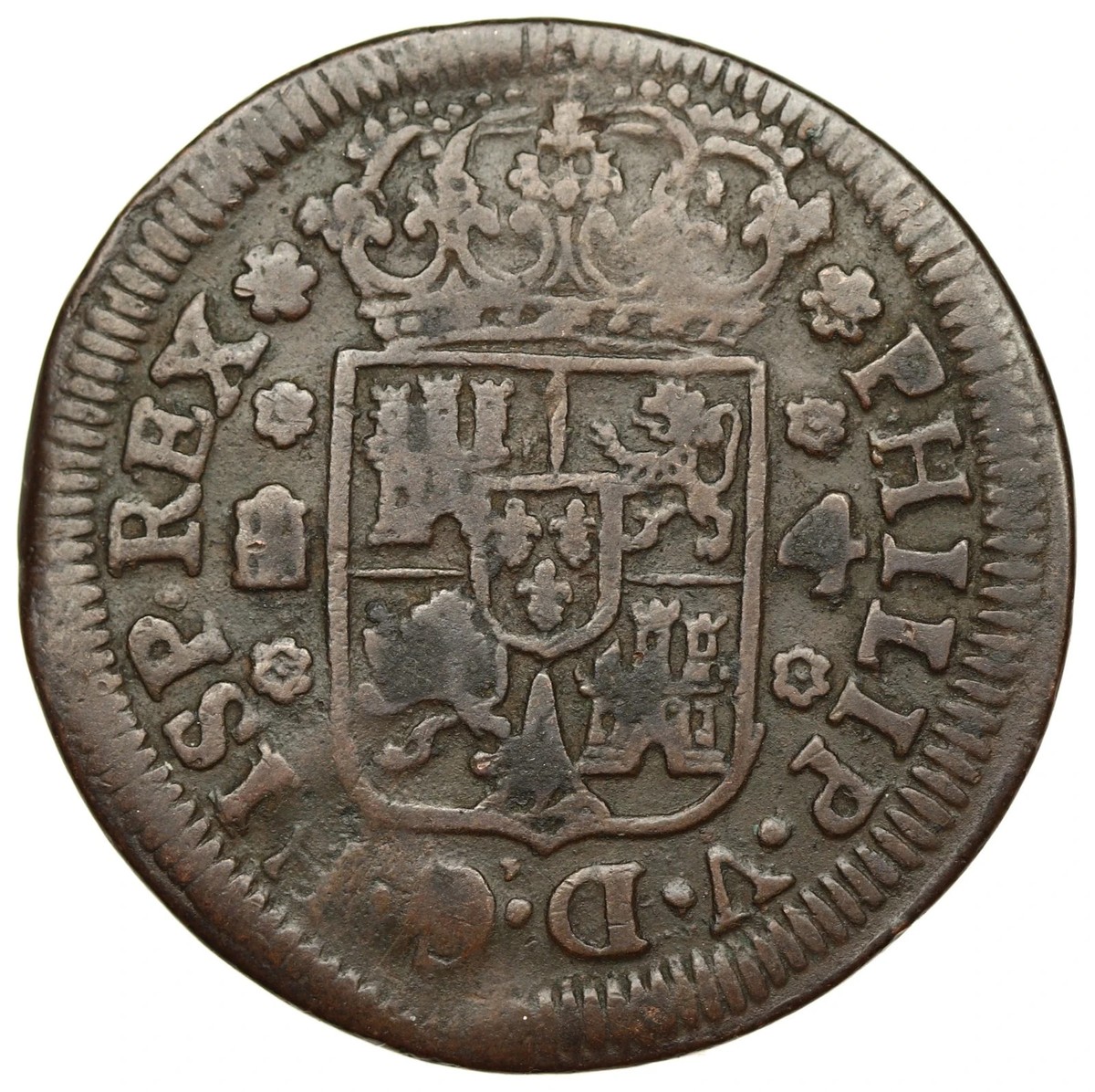 マルチャミーフワロス　プリシク　プルリア　ニャルス Spain - 4 Maravedis 1743 - Philip V | eBay