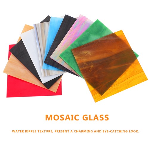 10 Pcs Stainless Steel Mosaic Glass Tiles Cathedral Colored Stained - Picture 2 of 6