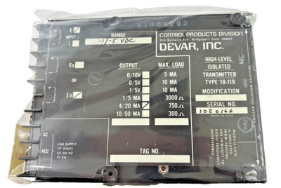 DEVAR 18-119 Transformer 115V 50/60Hz 12VA Industrial Control Power Transformer