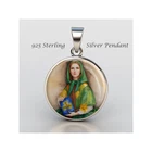 Saint Dymphna 925 Sterling Silver Christian Medal