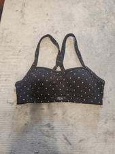 Victoria's Secret VSX Sport Size XS Racerback Sports Bra Black Pink Polka Dots