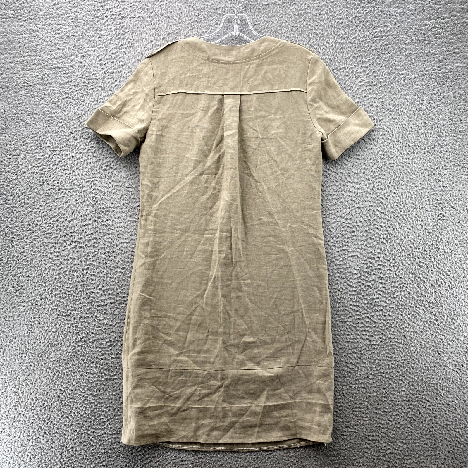 Abito Tory Burch donna 2 cachi scollo a V lino cambio classico core safari ufficio