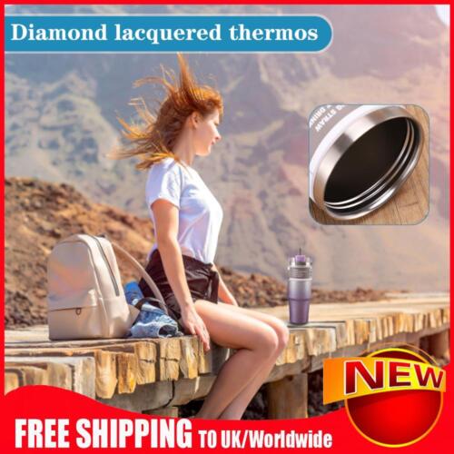 Diamond Paint Vacuum Insulated Mug Stainless Steel Straw Thermal Cup (Purple) - Afbeelding 1 van 10