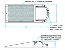 Groco APHS12501 APHS Series External Hull Strainer w/Access Door APHS-1250-1
