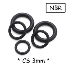 Seals® O Rings - 3,0 mm Cross Section Nitrile NBR Black Rubber Metric O-Rings