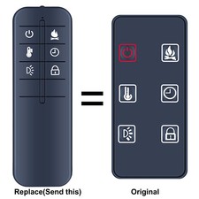Reemplace el control remoto para calentador de chimenea eléctrica Febo Flame ZHS-36-A